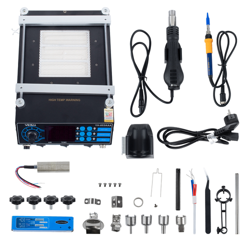 GloboStar® 79973 Ψηφιακός Σταθμός Συγκόλλησης 3in1 με Ψηφιακή Οθόνη - Κολλητήρι - Πιστόλι Θερμού Αέρα Hot Air Soldering Welding Gun - Φούρνος Πλακετών Solder Preheat Welding Oven PCB και PID Προγραμματιζόμενο Σύστημα Ελέγχου Θερμοκρασίας - 1200W