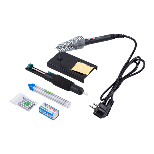 GLOBOSTAR® ELEKIT 79978 Ολοκληρωμένο DIY ΚΙΤ Εργαλείων Ηλεκτρονικού - Κολλητήρι & Βάση, Απορροφητική Τρόμπα Κόλλησης, Πλαγιοκόφτης, Τσιμπιδάκι Tweezer, Πενσέτα, Καλάι Κόλλησης, Κοπίδια, Φαλτσέτες & Ψηφιακό Πολύμετρο