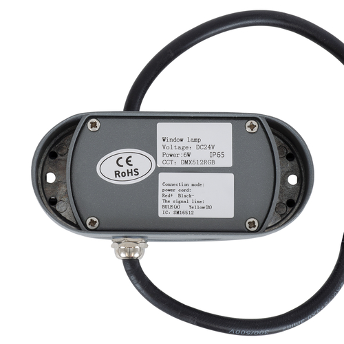 GLOBOSTAR® WINDOWCURBA 90112 Φωτιστικό Ανάδειξης Παραθύρων LED 6W 480lm 3° x 262° DC 24V Αδιάβροχο IP65 Πολύχρωμο RGB Dimmable DMX512 - CREE XPE Chip - Γκρι Ανθρακί - Μ12 x Π5.3 x Υ6.5cm - 3 Χρόνια Εγγύηση