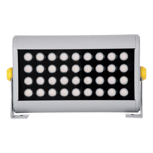 GLOBOSTAR® FLOODHENA 90445 Προβολέας Σποτ Wall Washer LED 36W 3060lm 30° AC 220-240V Αδιάβροχο IP67 Ultra Θερμό Λευκό 2200K - Bridgelux SMD Chip - Γκρι Ανθρακί - Μ30 x Π6 x Υ17cm - 3 Χρόνια Εγγύηση