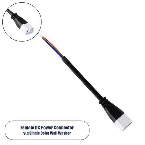 GLOBOSTAR® WWCONNECTOR 90704 2 Pin Σύνδεσμος Τροφοδοσίας για Wall Washers & Προβολείς με Είσοδο 2 x 0.5mm2 & Έξοδο 1 x Θηλυκό Βύσμα Αδιάβροχο IP65 - Μαύρο - Μ11 x Π2 x Υ1.2cm