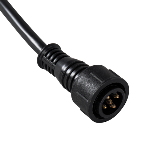 GLOBOSTAR® WWCONNECTOR 90705 5 Pin Σύνδεσμος Τροφοδοσίας για Wall Washers & Προβολείς με Είσοδο 5 x 0.25mm2 & Έξοδο 1 x Αρσενικό Βύσμα Αδιάβροχο IP65 - Μαύρο - Μ12.5 x Π1.6 x Υ1.6cm