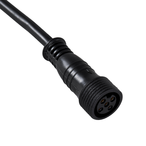 GLOBOSTAR® WWCONNECTOR 90706 5 Pin Σύνδεσμος Τροφοδοσίας για Wall Washers & Προβολείς με Είσοδο 5 x 0.25mm2 & Έξοδο 1 x Θηλυκό Βύσμα Αδιάβροχο IP65 - Μαύρο - Μ12.5 x Π1.6 x Υ1.6cm