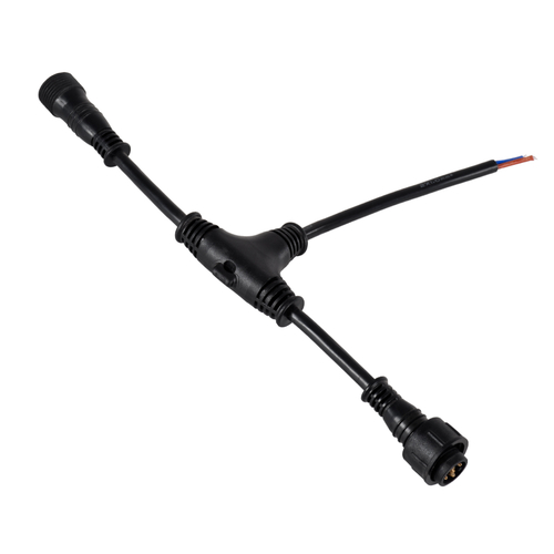 GLOBOSTAR® WWCONNECTOR 90707 5 Pin Σύνδεσμος Τροφοδοσίας I για Wall Washers & Προβολείς με Είσοδο 1 x Αρσενικό Βύσμα & Έξοδο 1 x Θηλυκό Βύσμα Αδιάβροχο IP65 - Μαύρο - Μ25.5 x Π17 x Υ2cm