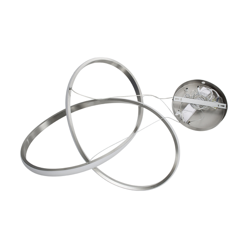 GLOBOSTAR® DEXTER 60948 Μοντέρνο Κρεμαστό Φωτιστικό Οροφής LED 72W 8064lm 300° AC 220-240V IP20 Ρυθμιζόμενο Λευκό CCT με Χειριστήριο από 2700K έως 6000K Dimmable - Lumileds SMD Chip - Νίκελ Βούρτσας - Μ56 x Π56 x Υ14cm - 3 Χρόνια Εγγύηση