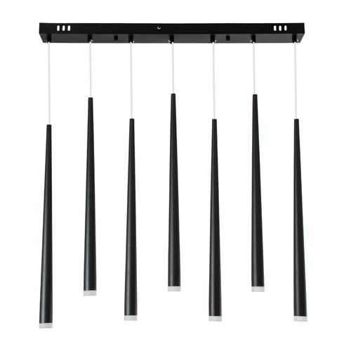 GLOBOSTAR® TEARS 61311 Μοντέρνο Κρεμαστό Φωτιστικό Οροφής LED 21W 2310lm 180° AC 220-240V IP20 Ρυθμιζόμενο Λευκό CCT με Χειριστήριο από 2700K έως 6000K Dimmable - Lumileds SMD Chip - Μαύρο Ματ - Μ70 x Π3.2 x Υ60cm - 3 Χρόνια Εγγύηση