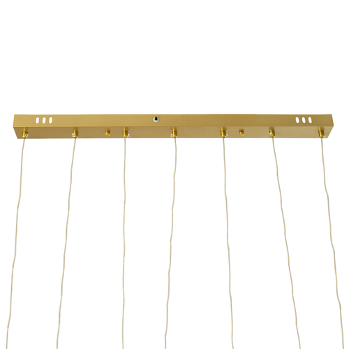 GLOBOSTAR® TEARS 61312 Μοντέρνο Κρεμαστό Φωτιστικό Οροφής LED 21W 2310lm 180° AC 220-240V IP20 Ρυθμιζόμενο Λευκό CCT με Χειριστήριο από 2700K έως 6000K Dimmable - Lumileds SMD Chip - Χρυσό Βούρτσας - Μ70 x Π3.2 x Υ60cm - 3 Χρόνια Εγγύηση