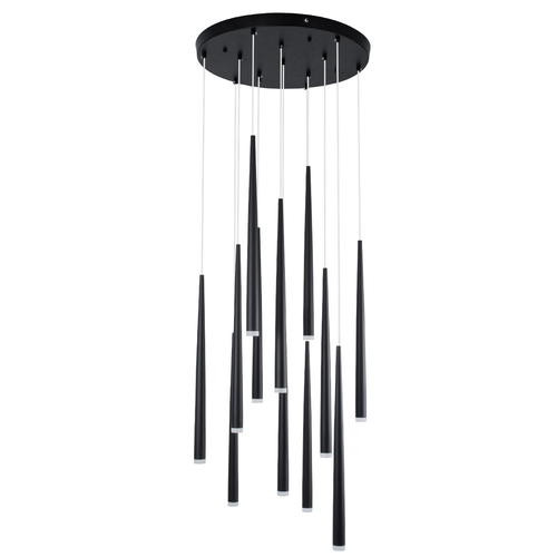 GLOBOSTAR® TEARS 61313 Μοντέρνο Κρεμαστό Φωτιστικό Οροφής LED 36W 3960lm 180° AC 220-240V IP20 Ρυθμιζόμενο Λευκό CCT με Χειριστήριο από 2700K έως 6000K Dimmable - Lumileds SMD Chip - Μαύρο - Μ60 x Π60 x Υ51.5cm - 3 Χρόνια Εγγύηση