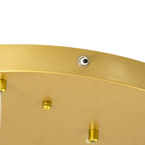 GLOBOSTAR® TEARS 61314 Μοντέρνο Κρεμαστό Φωτιστικό Οροφής LED 36W 3960lm 180° AC 220-240V IP20 Ρυθμιζόμενο Λευκό CCT με Χειριστήριο από 2700K έως 6000K Dimmable - Lumileds SMD Chip - Χρυσό Βούρτσας - Μ60 x Π60 x Υ51.5cm - 3 Χρόνια Εγγύηση