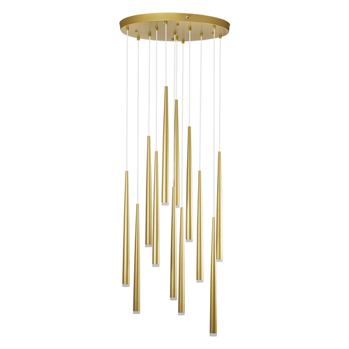 GLOBOSTAR® TEARS 61314 Μοντέρνο Κρεμαστό Φωτιστικό Οροφής LED 36W 3960lm 180° AC 220-240V IP20 Ρυθμιζόμενο Λευκό CCT με Χειριστήριο από 2700K έως 6000K Dimmable - Lumileds SMD Chip - Χρυσό Βούρτσας - Μ60 x Π60 x Υ51.5cm - 3 Χρόνια Εγγύηση