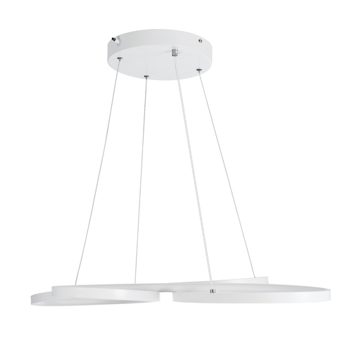 GLOBOSTAR® BUTTERFLY 61392 Μοντέρνο Κρεμαστό Φωτιστικό Οροφής LED 75W 8400lm 300° AC 220-240V IP20 Ρυθμιζόμενο Λευκό CCT με Χειριστήριο από 2700K έως 6000K Dimmable - Lumileds SMD Chip - Λευκό Ματ - Μ70 x Π55 x Υ4cm - 3 Χρόνια Εγγύηση