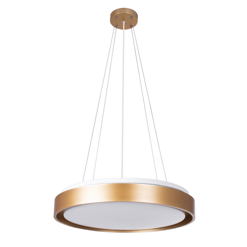 GLOBOSTAR® BARCHETTA 61399 Μοντέρνο Κρεμαστό Φωτιστικό Οροφής LED 72W 8306lm 120° AC 220-240V IP20 Ρυθμιζόμενο Λευκό CCT με Χειριστήριο από 2700K έως 6000K Dimmable - Lumileds SMD Chip - Χρυσό Ματ - Μ48 x Π48 x Υ8.2cm - 3 Χρόνια Εγγύηση