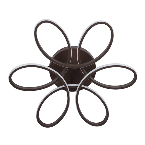 GLOBOSTAR® MARGARET 61402 Μοντέρνο Φωτιστικό Οροφής LED 54W 6210lm 360° AC 220-240V IP20 Ρυθμιζόμενο Λευκό CCT με Χειριστήριο από 2700K έως 6000K Dimmable - Lumileds SMD Chip - Καφέ Ματ - Μ57 x Π57 x Υ12cm - 3 Χρόνια Εγγύηση