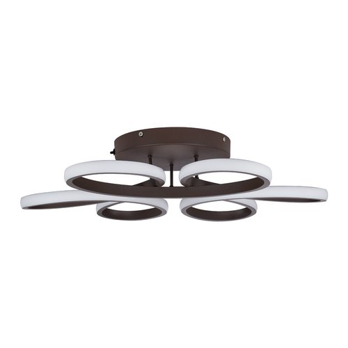 GLOBOSTAR® MARGARET 61402 Μοντέρνο Φωτιστικό Οροφής LED 54W 6210lm 360° AC 220-240V IP20 Ρυθμιζόμενο Λευκό CCT με Χειριστήριο από 2700K έως 6000K Dimmable - Lumileds SMD Chip - Καφέ Ματ - Μ57 x Π57 x Υ12cm - 3 Χρόνια Εγγύηση