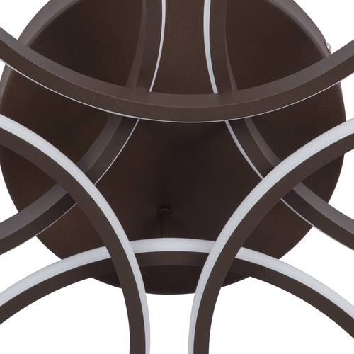 GLOBOSTAR® MARGARET 61402 Μοντέρνο Φωτιστικό Οροφής LED 54W 6210lm 360° AC 220-240V IP20 Ρυθμιζόμενο Λευκό CCT με Χειριστήριο από 2700K έως 6000K Dimmable - Lumileds SMD Chip - Καφέ Ματ - Μ57 x Π57 x Υ12cm - 3 Χρόνια Εγγύηση