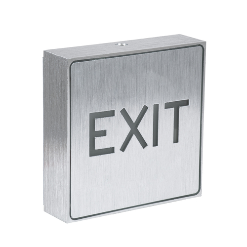 GLOBOSTAR® SENSATI 75650 Διακοσμητικό Φωτιστικό Τοίχου Ένδειξης / Σήμανσης EXIT LED 1W 40lm 90° AC 220-240V IP20 Πράσινο - Νίκελ Βούρτσας - Μ11 x Π11 x Υ3cm - 2 Χρόνια Εγγύηση