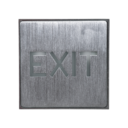 GLOBOSTAR® SENSATI 75650 Διακοσμητικό Φωτιστικό Τοίχου Ένδειξης / Σήμανσης EXIT LED 1W 40lm 90° AC 220-240V IP20 Πράσινο - Νίκελ Βούρτσας - Μ11 x Π11 x Υ3cm - 2 Χρόνια Εγγύηση