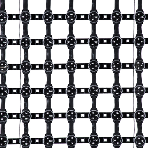 GloboStar® 90143 Digital Pixel Addressable Facade Soft Net Panel - Ψηφιακό Εύκαμπτο Δίχτυ Πάνελ Πρόσοψης Κτιρίων LED SMD 3535 300W/m2 400LED/m2 400PIXEL/m2 SPI/TTL Protocol IC UCS512B 18000lm/m2 120° DC 12V IP67 RGB - Μαύρο Σώμα - Μ100 x Π100 x Υ1.7cm