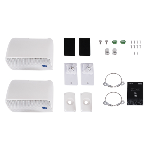 GLOBOSTAR® FDB ES104WT 98001 Επιτοίχιο Παθητικό Ηχείο Εγκαταστάσεων με Μετασχηματιστή 100V & 16Ω - 80W RMS (160W Peak) - 1 x 4 Inches LF & 1 x 0.8 Inches HF - Αδιάβροχο IP46 - Λευκό - Μ14 x Π17 x Υ23cm - Σετ 2 Τεμαχίων - 2 Χρόνια Εγγύηση