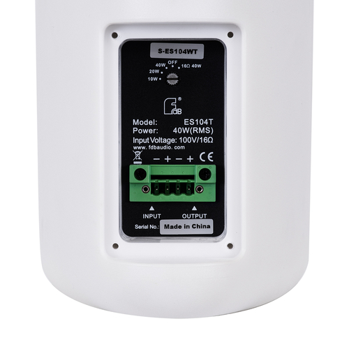 GLOBOSTAR® FDB ES104WT 98001 Επιτοίχιο Παθητικό Ηχείο Εγκαταστάσεων με Μετασχηματιστή 100V & 16Ω - 80W RMS (160W Peak) - 1 x 4 Inches LF & 1 x 0.8 Inches HF - Αδιάβροχο IP46 - Λευκό - Μ14 x Π17 x Υ23cm - Σετ 2 Τεμαχίων - 2 Χρόνια Εγγύηση