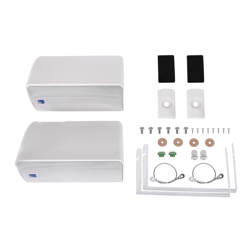 GloboStar® FDB ES106WT 98003 Facilities Speaker - Παθητικό Ηχείο Εγκαταστάσεων Επιτοίχιο με Μετασχηματιστή 100V & 16Ω - 80W RMS (320W Peak) - 1 x 6 Inches LF & 1 x 1 Inches HF - Αδιάβροχο IP65 - Λευκό - Μ18.2 x Π22.4 x Υ36.2cm - Ζεύγος