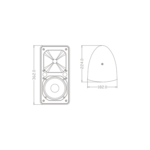 GloboStar® FDB ES106WT 98003 Facilities Speaker - Παθητικό Ηχείο Εγκαταστάσεων Επιτοίχιο με Μετασχηματιστή 100V & 16Ω - 80W RMS (320W Peak) - 1 x 6 Inches LF & 1 x 1 Inches HF - Αδιάβροχο IP65 - Λευκό - Μ18.2 x Π22.4 x Υ36.2cm - Ζεύγος