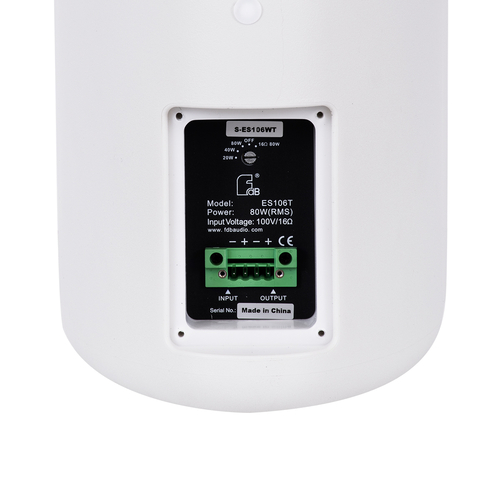 GloboStar® FDB ES106WT 98003 Facilities Speaker - Παθητικό Ηχείο Εγκαταστάσεων Επιτοίχιο με Μετασχηματιστή 100V & 16Ω - 80W RMS (320W Peak) - 1 x 6 Inches LF & 1 x 1 Inches HF - Αδιάβροχο IP65 - Λευκό - Μ18.2 x Π22.4 x Υ36.2cm - Ζεύγος