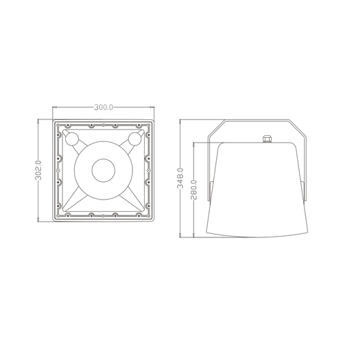 GloboStar® FDB LT208PT 98008 Facilities Speaker - Παθητικό Ηχείο Εγκαταστάσεων Επιτοίχιο με Μετασχηματιστή 100V & 8Ω - 150W RMS (600W Peak) - 1 x 8 Inches LF & 1 x 1 Inches HF - Αδιάβροχο IP56 - Λευκό - Μ30 x Π28 x Υ32cm