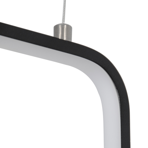 GLOBOSTAR® DEROBA 61298 Μοντέρνο Κρεμαστό Φωτιστικό Οροφής LED 12W 1320lm 360° AC 220-240V IP20 Ρυθμιζόμενο Λευκό CCT με On/Off 2700K/4500K/6000K - Lumileds SMD Chip - Μαύρο Ματ - Μ16 x Π1.6 x Υ25.5cm - 3 Χρόνια Εγγύηση