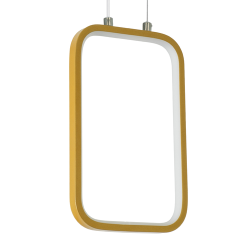 GLOBOSTAR® NEROBA 61301 Μοντέρνο Κρεμαστό Φωτιστικό Οροφής LED 12W 1320lm 360° AC 220-240V IP20 Ρυθμιζόμενο Λευκό CCT με On/Off 2700K/4500K/6000K - Lumileds SMD Chip - Χρυσό Βούρτσας - Μ16 x Π1.6 x Υ25.5cm - 3 Χρόνια Εγγύηση