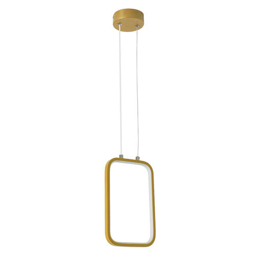 GLOBOSTAR® NEROBA 61301 Μοντέρνο Κρεμαστό Φωτιστικό Οροφής LED 12W 1320lm 360° AC 220-240V IP20 Ρυθμιζόμενο Λευκό CCT με On/Off 2700K/4500K/6000K - Lumileds SMD Chip - Χρυσό Βούρτσας - Μ16 x Π1.6 x Υ25.5cm - 3 Χρόνια Εγγύηση