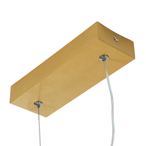 GLOBOSTAR® NEROBA 61305 Μοντέρνο Κρεμαστό Φωτιστικό Οροφής LED 18W 1980lm 360° AC 220-240V IP20 Ρυθμιζόμενο Λευκό CCT με On/Off 2700K/4500K/6000K - Lumileds SMD Chip - Χρυσό Βούρτσας - Μ29 x Π2 x Υ36cm - 3 Χρόνια Εγγύηση