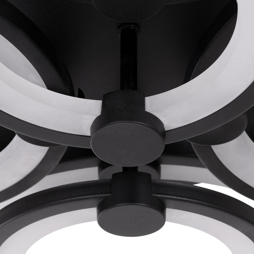 GLOBOSTAR® ROYAL-R 61323 Μοντέρνο Φωτιστικό Οροφής LED 135W 16200lm 360° AC 220-240V IP20 Ρυθμιζόμενο Λευκό CCT με Χειριστήριο από 2700K έως 6000K Dimmable - Lumileds SMD Chip - Μαύρο Ματ - Μ80.5 x Π59 x Υ12cm - 3 Χρόνια Εγγύηση