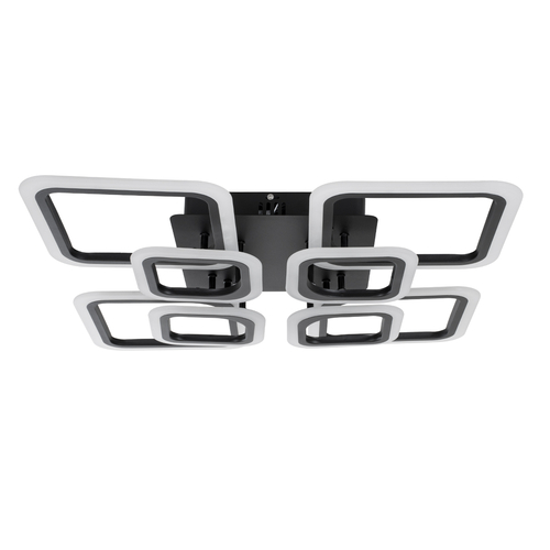 GLOBOSTAR® ROYAL-S 61325 Μοντέρνο Φωτιστικό Οροφής LED 135W 16200lm 360° AC 220-240V IP20 Ρυθμιζόμενο Λευκό CCT με Χειριστήριο από 2700K έως 6000K Dimmable - Lumileds SMD Chip - Μαύρο Ματ - Μ58.5 x Π58.5 x Υ12cm - 3 Χρόνια Εγγύηση