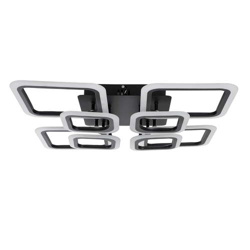 GLOBOSTAR® ROYAL-S 61325 Μοντέρνο Φωτιστικό Οροφής LED 135W 16200lm 360° AC 220-240V IP20 Ρυθμιζόμενο Λευκό CCT με Χειριστήριο από 2700K έως 6000K Dimmable - Lumileds SMD Chip - Μαύρο Ματ - Μ58.5 x Π58.5 x Υ12cm - 3 Χρόνια Εγγύηση