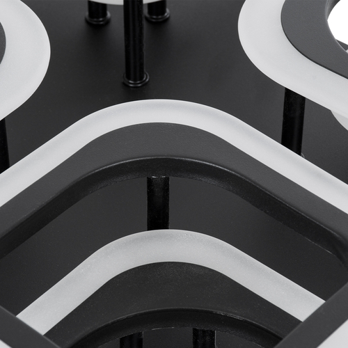 GLOBOSTAR® ROYAL-S 61325 Μοντέρνο Φωτιστικό Οροφής LED 135W 16200lm 360° AC 220-240V IP20 Ρυθμιζόμενο Λευκό CCT με Χειριστήριο από 2700K έως 6000K Dimmable - Lumileds SMD Chip - Μαύρο Ματ - Μ58.5 x Π58.5 x Υ12cm - 3 Χρόνια Εγγύηση