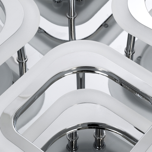 GLOBOSTAR® ROYAL-S 61326 Μοντέρνο Φωτιστικό Οροφής LED 135W 16200lm 360° AC 220-240V IP20 Ρυθμιζόμενο Λευκό CCT με Χειριστήριο από 2700K έως 6000K Dimmable - Lumileds SMD Chip - Ασημί Νίκελ - Μ58.5 x Π58.5 x Υ12cm - 3 Χρόνια Εγγύηση