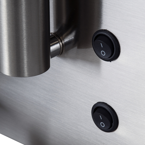 GLOBOSTAR® PALADIN 61355 Μοντέρνο Φωτιστικό Τοίχου - Απλίκα Ξενοδοχείου Reading Light με Φορτιστή USB 3A & Wireless 20W LED 6W 720lm 36° & 360° AC 220-240V IP20 Φυσικό Λευκό 4500K - Bridgelux COB Chip & TÜV SÜD Driver - Νίκελ Βούρτσας - Μ30 x Π11 x Υ12cm - 3 Χρόνια Εγγύηση