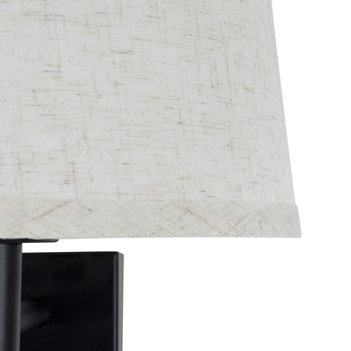 GLOBOSTAR® ROULETTE-R 61379 Μοντέρνο Φωτιστικό Τοίχου - Απλίκα Ξενοδοχείου Reading Light με Φορτιστή USB 3A & Ντουί 1 x E27 LED 3W 360lm 36° & 360° AC 220-240V IP20 Φυσικό Λευκό 4500K - Bridgelux COB Chip & TÜV SÜD Driver - Μαύρο & Μπεζ - Μ22 x Π23.5 x Υ37cm - Σετ 2 Τεμαχίων - 3 Χρόνια Εγγύηση