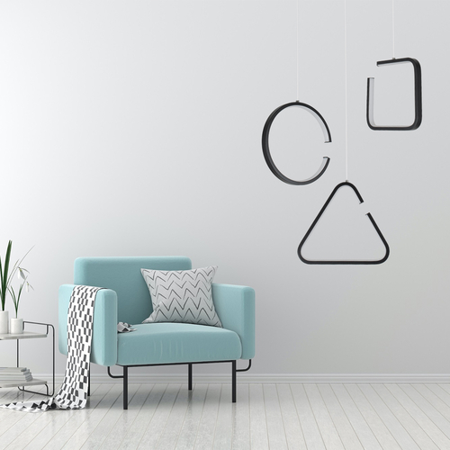 GLOBOSTAR® CEROBA 61306 Μοντέρνο Κρεμαστό Φωτιστικό Οροφής LED 12W 1320lm 360° AC 220-240V IP20 Ρυθμιζόμενο Λευκό CCT με On/Off 2700K/4500K/6000K - Lumileds SMD Chip - Μαύρο - Μ22 x Π2 x Υ22cm - 3 Χρόνια Εγγύηση