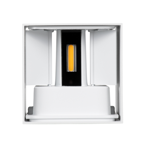 GLOBOSTAR® AXIS-S 60560 Μοντέρνο Φωτιστικό Τοίχου - Απλίκα LED 10W 1150lm 5°/60° AC 220-240V Αδιάβροχο IP65 Θερμό Λευκό 2700K - Bridgelux COB Chip & TÜV SÜD Driver - Λευκό Ματ - Μ10 x Π10 x Υ10cm - 5 Χρόνια Εγγύηση