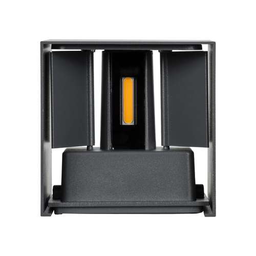 GLOBOSTAR® AXIS-S 60561 Μοντέρνο Φωτιστικό Τοίχου - Απλίκα LED 10W 1150lm 5°/60° AC 220-240V Αδιάβροχο IP65 Θερμό Λευκό 2700K - Bridgelux COB Chip & TÜV SÜD Driver - Γκρι Ανθρακί Ματ - Μ10 x Π10 x Υ10cm - 5 Χρόνια Εγγύηση