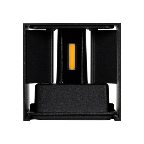 GLOBOSTAR® AXIS-S 60562 Μοντέρνο Φωτιστικό Τοίχου - Απλίκα LED 10W 1150lm 5°/60° AC 220-240V Αδιάβροχο IP65 Θερμό Λευκό 2700K - Bridgelux COB Chip & TÜV SÜD Driver - Μαύρο Ματ - Μ10 x Π10 x Υ10cm - 5 Χρόνια Εγγύηση