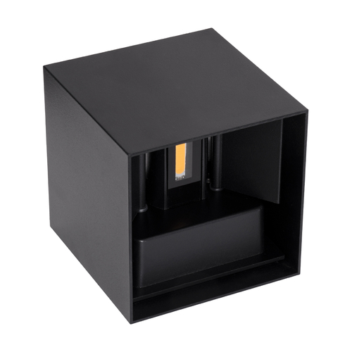 GLOBOSTAR® AXIS-S 60562 Μοντέρνο Φωτιστικό Τοίχου - Απλίκα LED 10W 1150lm 5°/60° AC 220-240V Αδιάβροχο IP65 Θερμό Λευκό 2700K - Bridgelux COB Chip & TÜV SÜD Driver - Μαύρο Ματ - Μ10 x Π10 x Υ10cm - 5 Χρόνια Εγγύηση