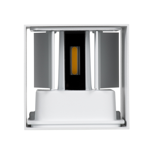 GLOBOSTAR® AXIS-S 60563 Μοντέρνο Φωτιστικό Τοίχου - Απλίκα LED 10W 1200lm 5°/60° AC 220-240V Αδιάβροχο IP65 Φυσικό Λευκό 4500K - Bridgelux COB Chip & TÜV SÜD Driver - Λευκό Ματ - Μ10 x Π10 x Υ10cm - 5 Χρόνια Εγγύηση