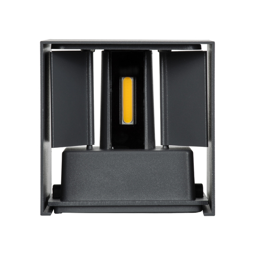 GLOBOSTAR® AXIS-S 60564 Μοντέρνο Φωτιστικό Τοίχου - Απλίκα LED 10W 1200lm 5°/60° AC 220-240V Αδιάβροχο IP65 Φυσικό Λευκό 4500K - Bridgelux COB Chip & TÜV SÜD Driver - Γκρι Ανθρακί Ματ - Μ10 x Π10 x Υ10cm - 5 Χρόνια Εγγύηση