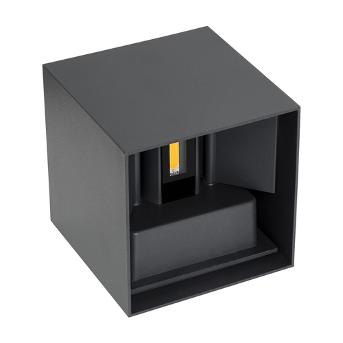 GLOBOSTAR® AXIS-S 60564 Μοντέρνο Φωτιστικό Τοίχου - Απλίκα LED 10W 1200lm 5°/60° AC 220-240V Αδιάβροχο IP65 Φυσικό Λευκό 4500K - Bridgelux COB Chip & TÜV SÜD Driver - Γκρι Ανθρακί Ματ - Μ10 x Π10 x Υ10cm - 5 Χρόνια Εγγύηση