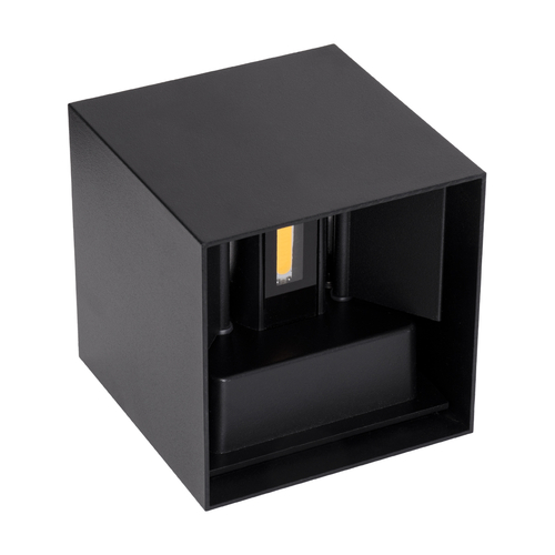 GLOBOSTAR® AXIS-S 60565 Μοντέρνο Φωτιστικό Τοίχου - Απλίκα LED 10W 1200lm 5°/60° AC 220-240V Αδιάβροχο IP65 Φυσικό Λευκό 4500K - Bridgelux COB Chip & TÜV SÜD Driver - Μαύρο Ματ - Μ10 x Π10 x Υ10cm - 5 Χρόνια Εγγύηση