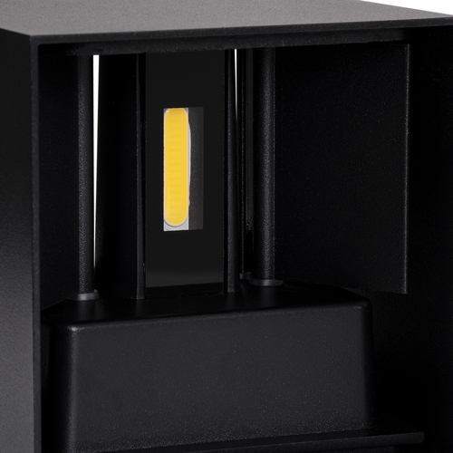 GLOBOSTAR® AXIS-S 60565 Μοντέρνο Φωτιστικό Τοίχου - Απλίκα LED 10W 1200lm 5°/60° AC 220-240V Αδιάβροχο IP65 Φυσικό Λευκό 4500K - Bridgelux COB Chip & TÜV SÜD Driver - Μαύρο Ματ - Μ10 x Π10 x Υ10cm - 5 Χρόνια Εγγύηση