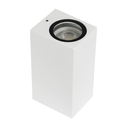 kelvo® BURANO 60614 Μοντέρνο Φωτιστικό Τοίχου - Απλίκα για Λάμπα MR16 με Ντουί 2 x GU10 AC 220-240V Αδιάβροχο IP65 - Λευκό Ματ - Μ8 x Π8 x Υ15cm